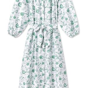 Floral Green and White Maxi Dress